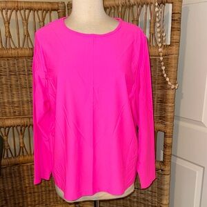 Lands’ End Hot Pink Nylon Long Sleeve Top sun swim top